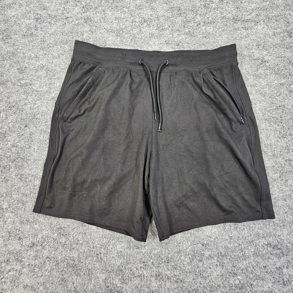 Gilly Hicks Go Recharge Men's Athletic Shorts L Black Gym Running Zipper Pockets
